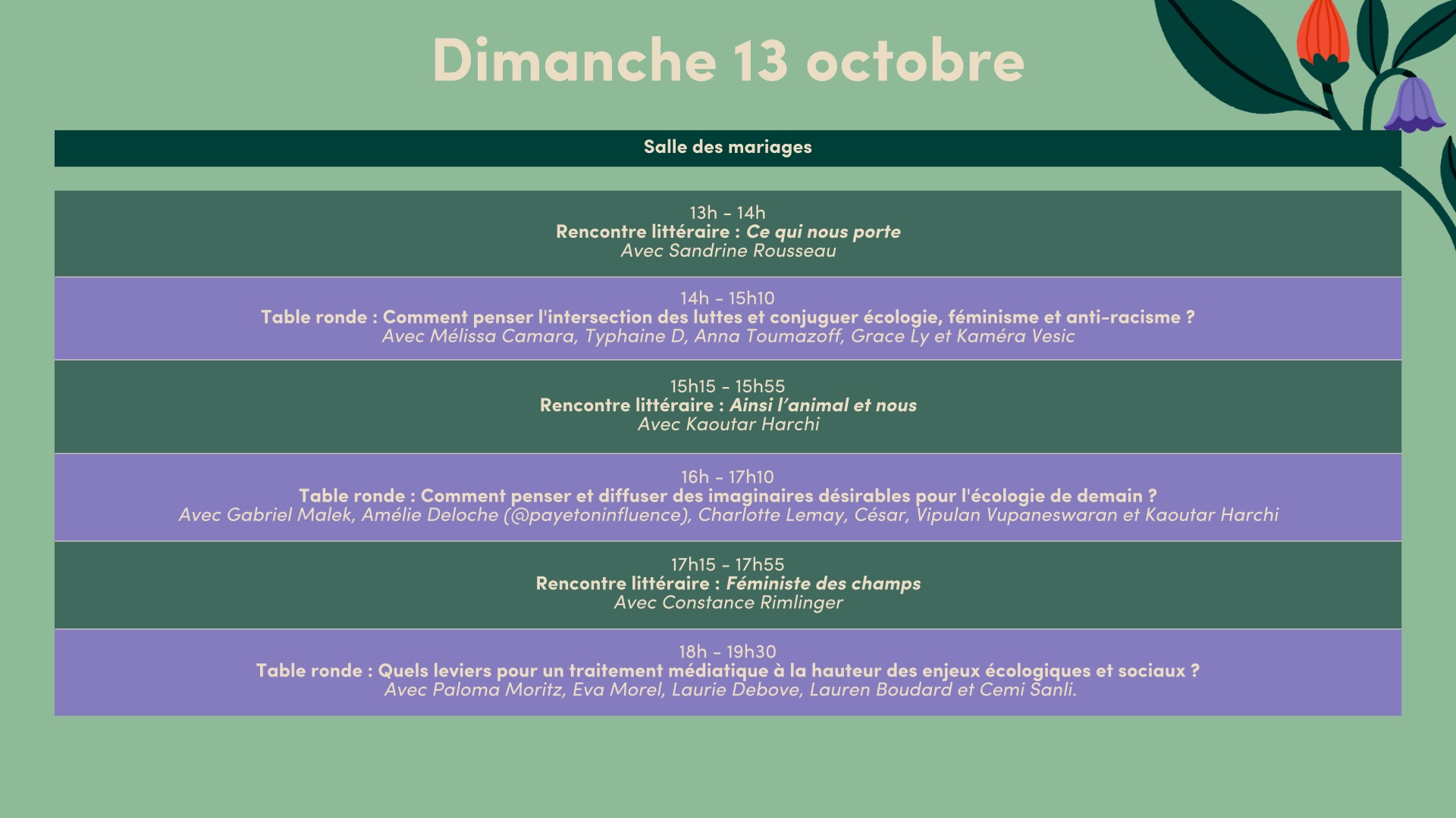 Programme du dimanche - Forum Low Carbon 2024