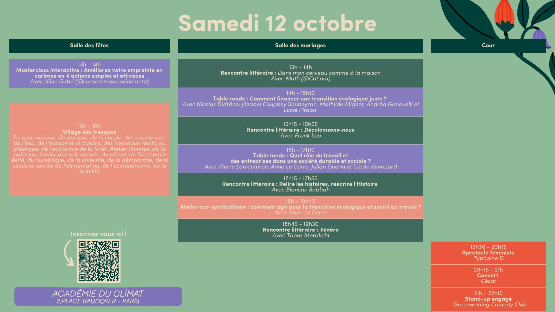 Programme de samedi - Forum Low Carbon 2024